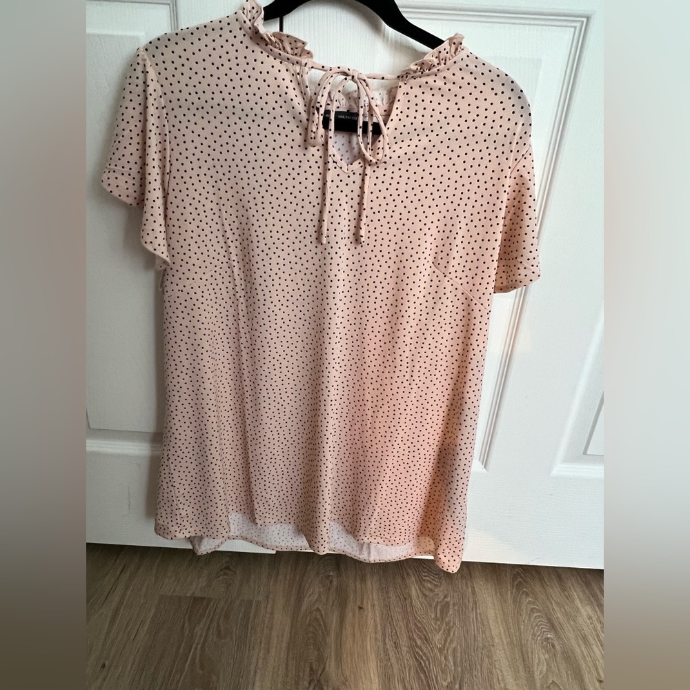 1X light pink blouse